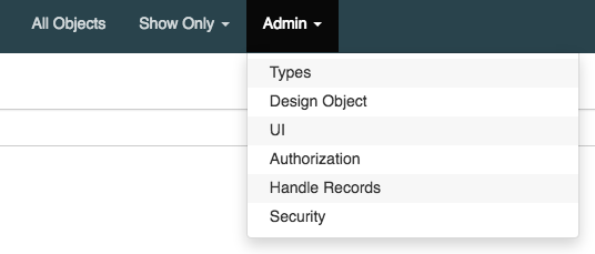 Admin Dropdown Menu